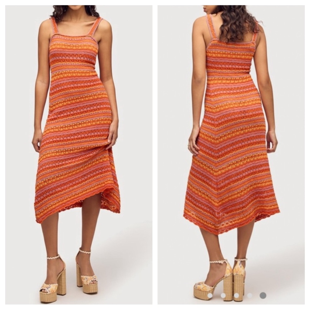 NWT Sam Edelman Sawyer Pointelle Knit Sweater Midi Dress - Womens Medium